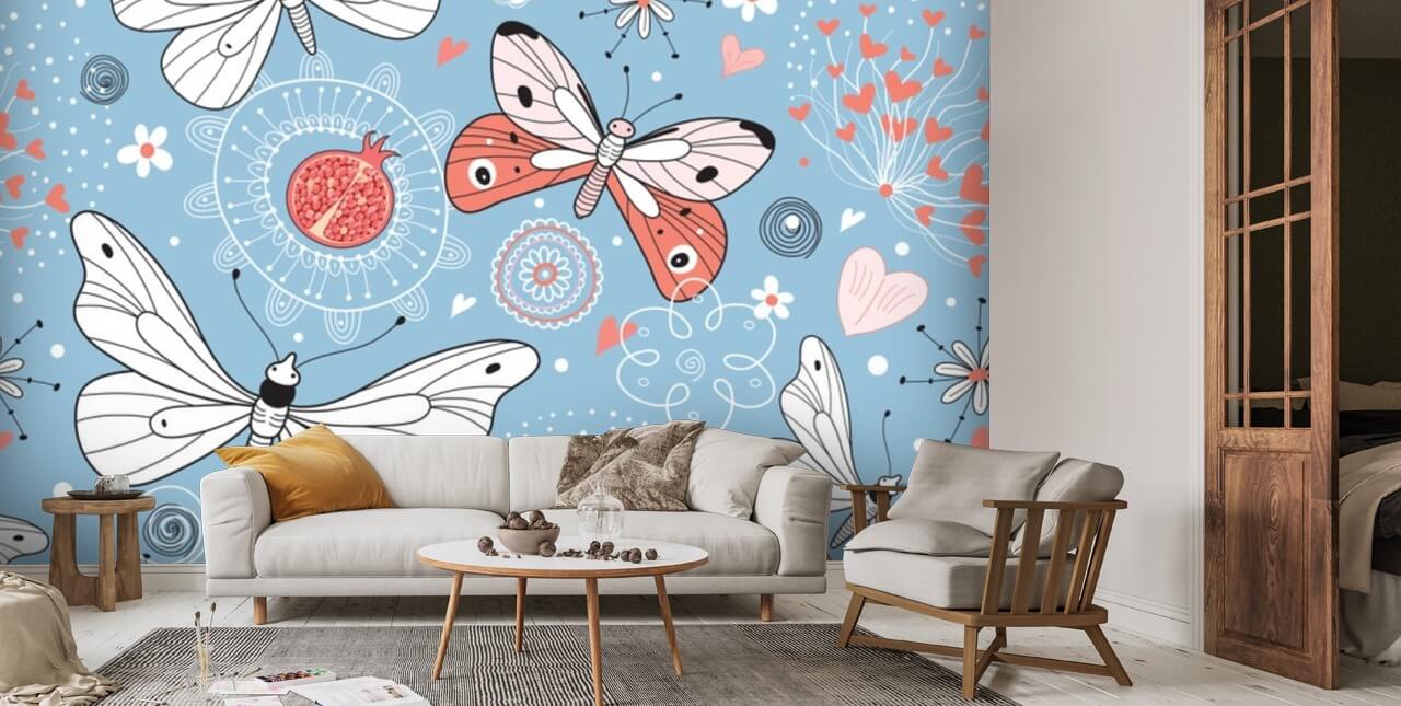 Butterflies Wallpaper Mural Wallsauce US