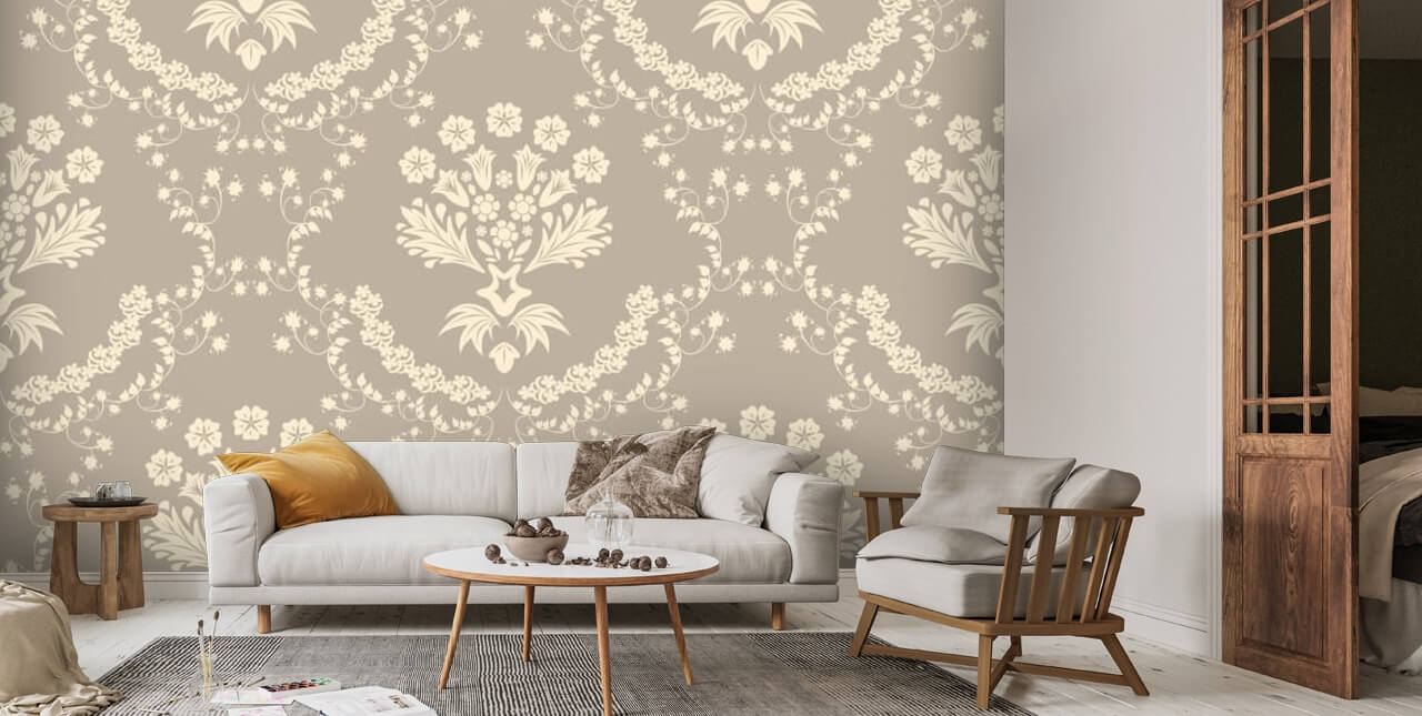 Damask Dark Wallpaper Mural Wallsauce US