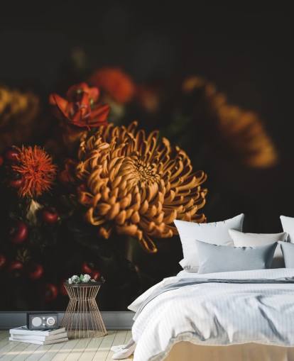 Orange och vinröd blommor Bakgrund