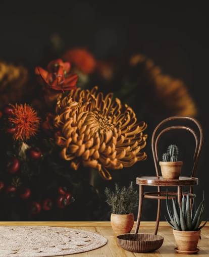 Orange och vinröd blommor Bakgrund