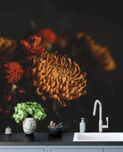 Orange and Burgundy Flowers Wallpaper Orange and Burgundy Flowers Wallpaper
