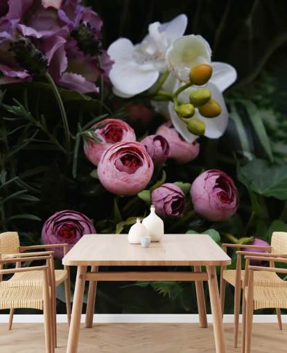 Romantic Bouquet on Dark Blackground Wallpaper Romantic Bouquet on Dark Blackground Wallpaper