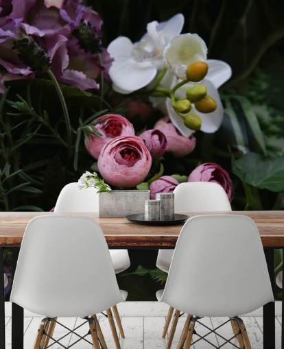 Romantic Bouquet on Dark Blackground Wallpaper Romantic Bouquet on Dark Blackground Wallpaper