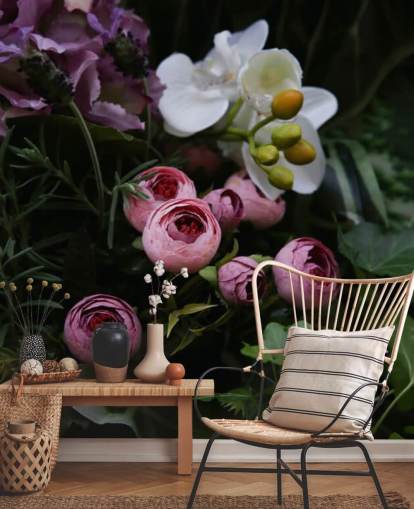 Romantic Bouquet on Dark Blackground Wallpaper Romantic Bouquet on Dark Blackground Wallpaper