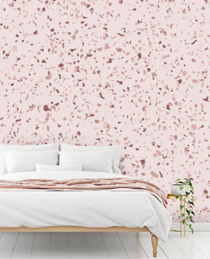 Pink and Plum Purple Terrazzo Wallpaper Pink and Plum Purple Terrazzo Wallpaper