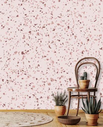Papel de parede de terrazzo roxo rosa e ameixa