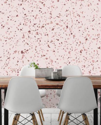 Pink and Plum Purple Terrazzo Wallpaper