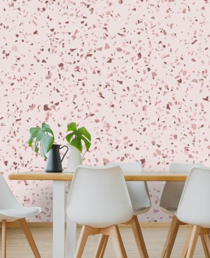 Pink and Plum Purple Terrazzo Wallpaper