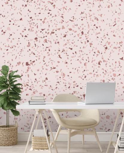Pink and Plum Purple Terrazzo Wallpaper
