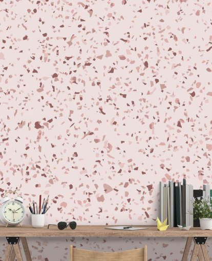 Pink and Plum Purple Terrazzo Wallpaper