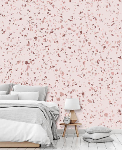 Pink and Plum Purple Terrazzo Wallpaper Pink and Plum Purple Terrazzo Wallpaper