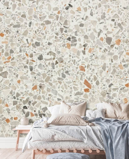 Papel pintado gris, marrón y blanco