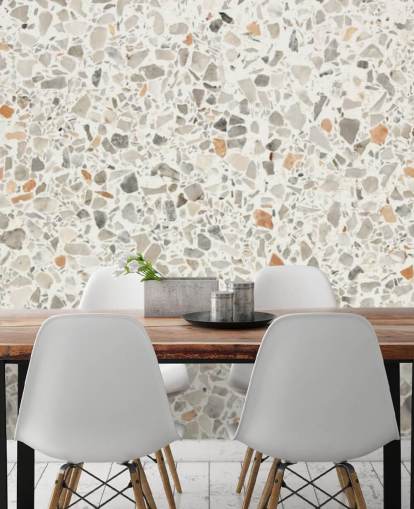 Papier peint gris, marron et blanc