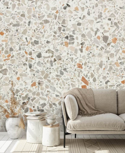 Papel de parede cinza, marrom e branco