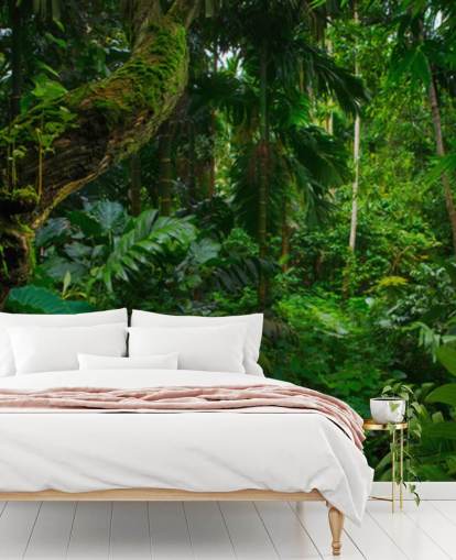 leafy green jungle wallpaper