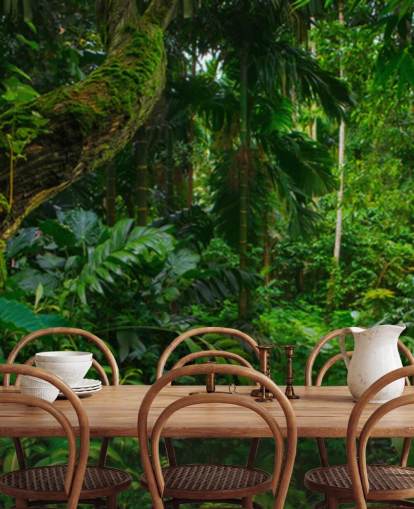 leafy green jungle wallpaper