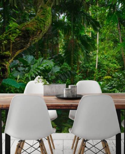 leafy green jungle wallpaper