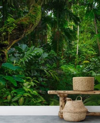 leafy green jungle wallpaper