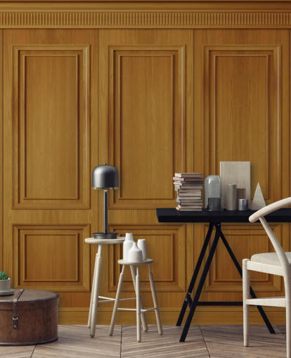 natural wood panel wallpaper