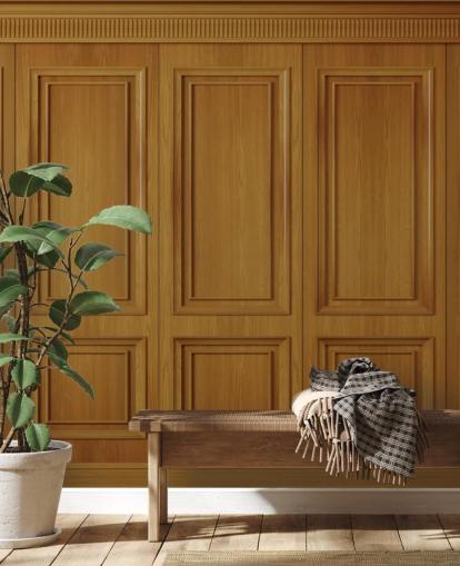 papel pintado de panel de madera natural