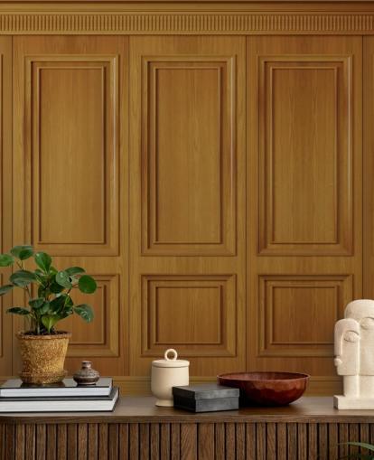 papel pintado de panel de madera natural