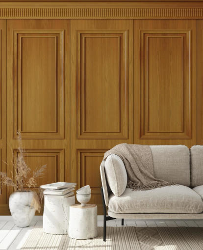 papel pintado de panel de madera natural