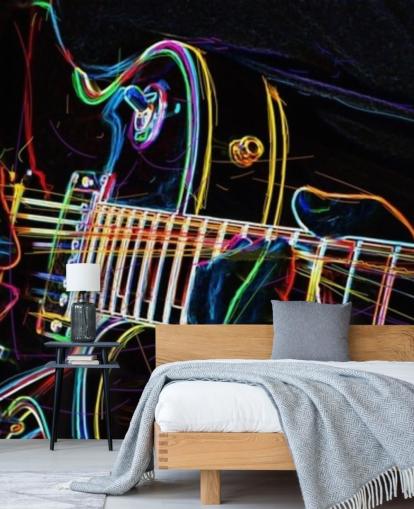 dark and colourful guitar wallpaper