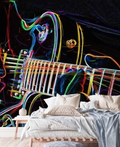 carta da parati per chitarra scura e colorata