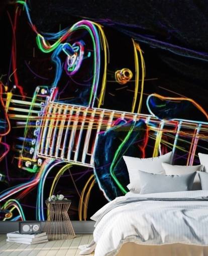 dark and colourful guitar wallpaper