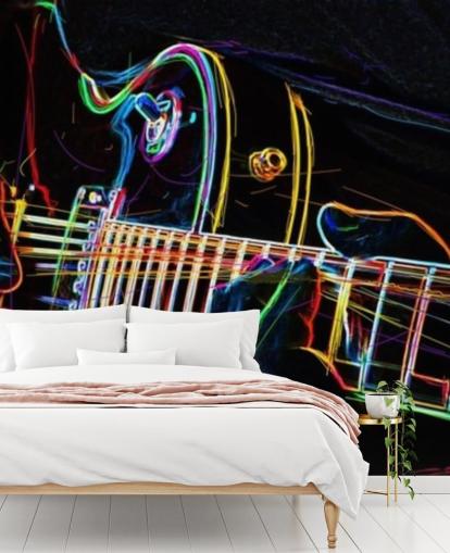 dark and colourful guitar wallpaper