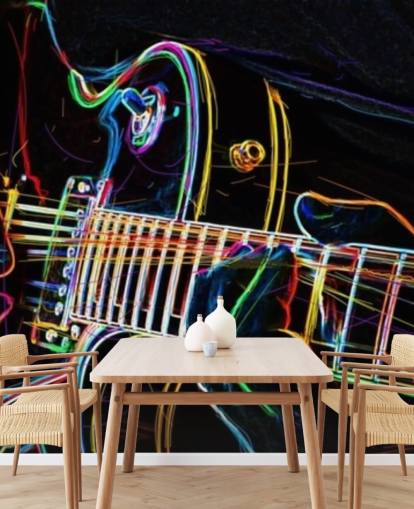 dark and colourful guitar wallpaper