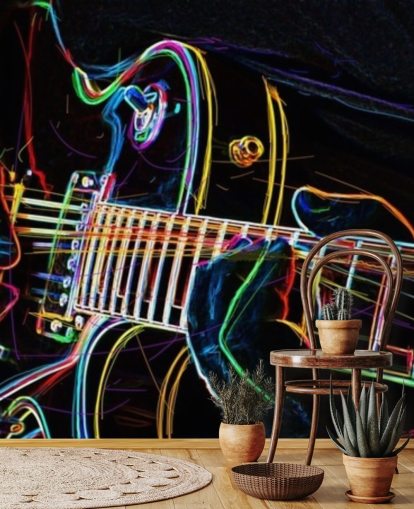mørk og fargerik gitar tapet