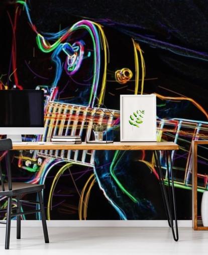 carta da parati per chitarra scura e colorata