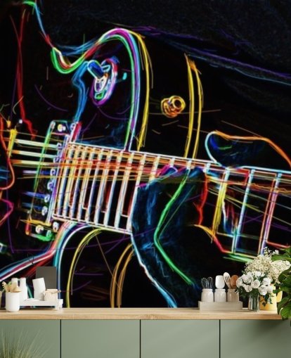 carta da parati per chitarra scura e colorata