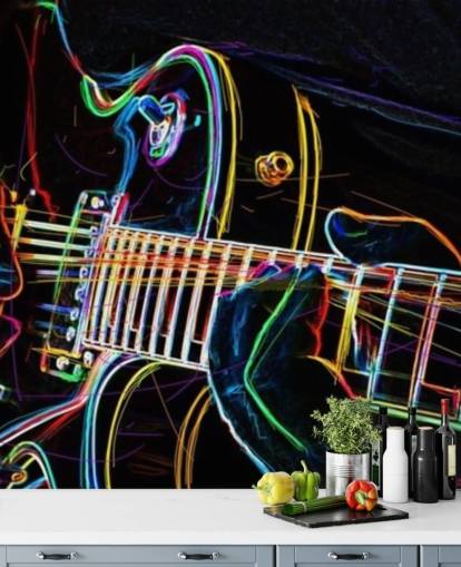 dark and colourful guitar wallpaper