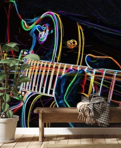 dark and colourful guitar wallpaper