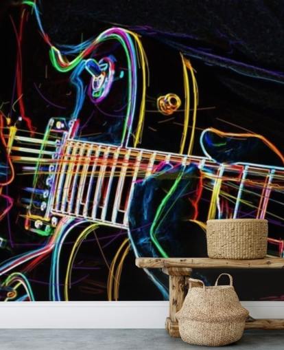 carta da parati per chitarra scura e colorata