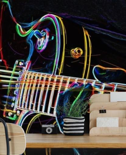 carta da parati per chitarra scura e colorata