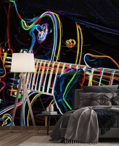 mørk og fargerik gitar tapet