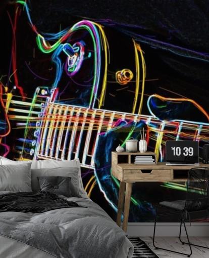 dark and colourful guitar wallpaper