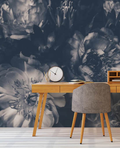 Svart og hvit Mørk Floral Bakgrunn