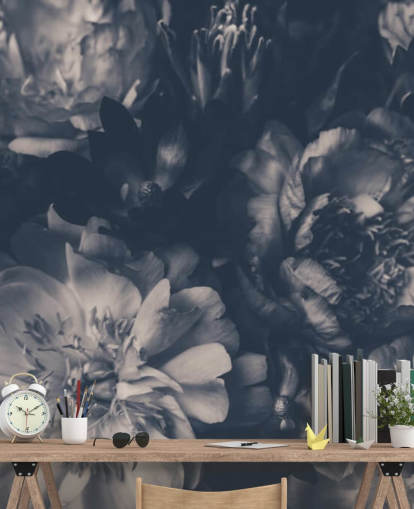 Sort og hvid Mørk Floral Baggrund Sort og hvid Mørk Floral Baggrund