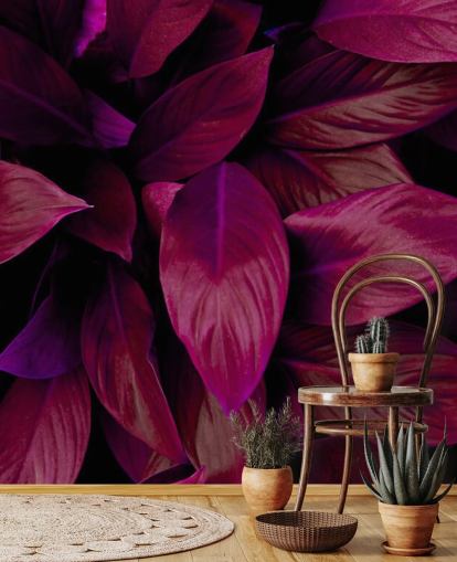 Lila Blätter Dschungel Wallpaper