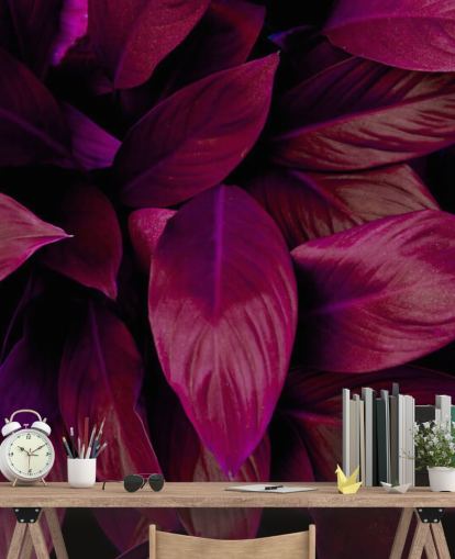 Papel Pintado Jungla Hojas Moradas