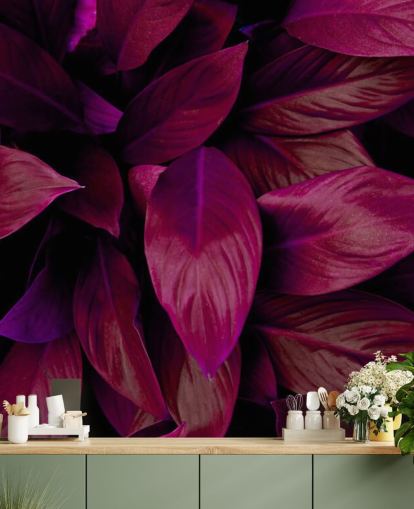 Papel Pintado Jungla Hojas Moradas