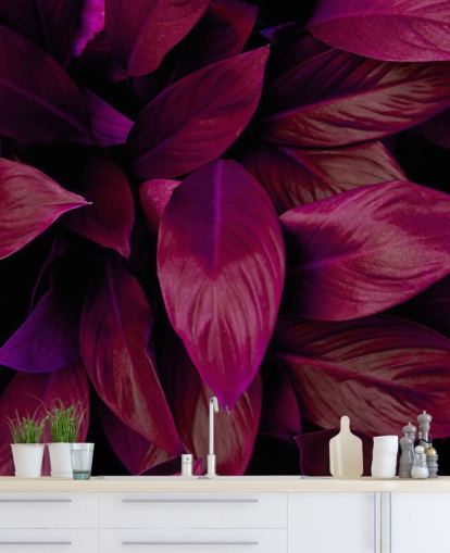 Papier Peint Feuilles Violettes Papier Peint Feuilles Violettes