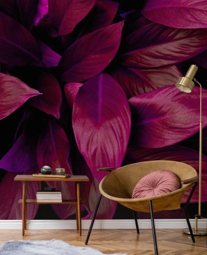 Papel Pintado Jungla Hojas Moradas
