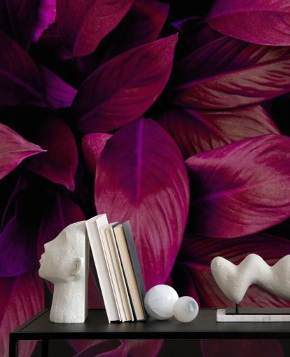 Papier Peint Feuilles Violettes