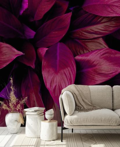 Papel Pintado Jungla Hojas Moradas Papel Pintado Jungla Hojas Moradas