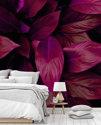 Papel Pintado Jungla Hojas Moradas